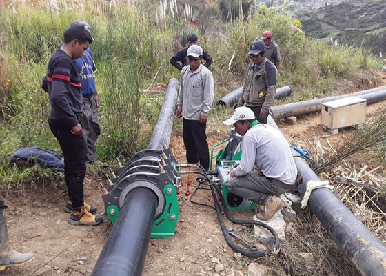 Máy hàn kết hợp ống hdpe 630mm với lớp phủ nhiệt độ