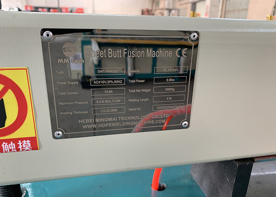 Máy hàn tấm Polypropylene 380V Butt Fusion