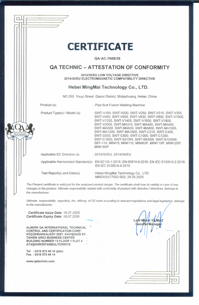 Trung Quốc Hebei Boda Plastic Technology Co., Ltd. Chứng chỉ