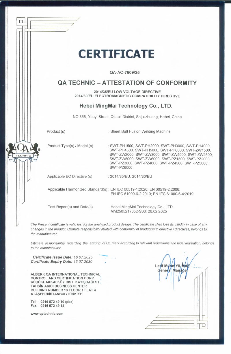 Trung Quốc Hebei Mingmai Technology Co.,Ltd Chứng chỉ